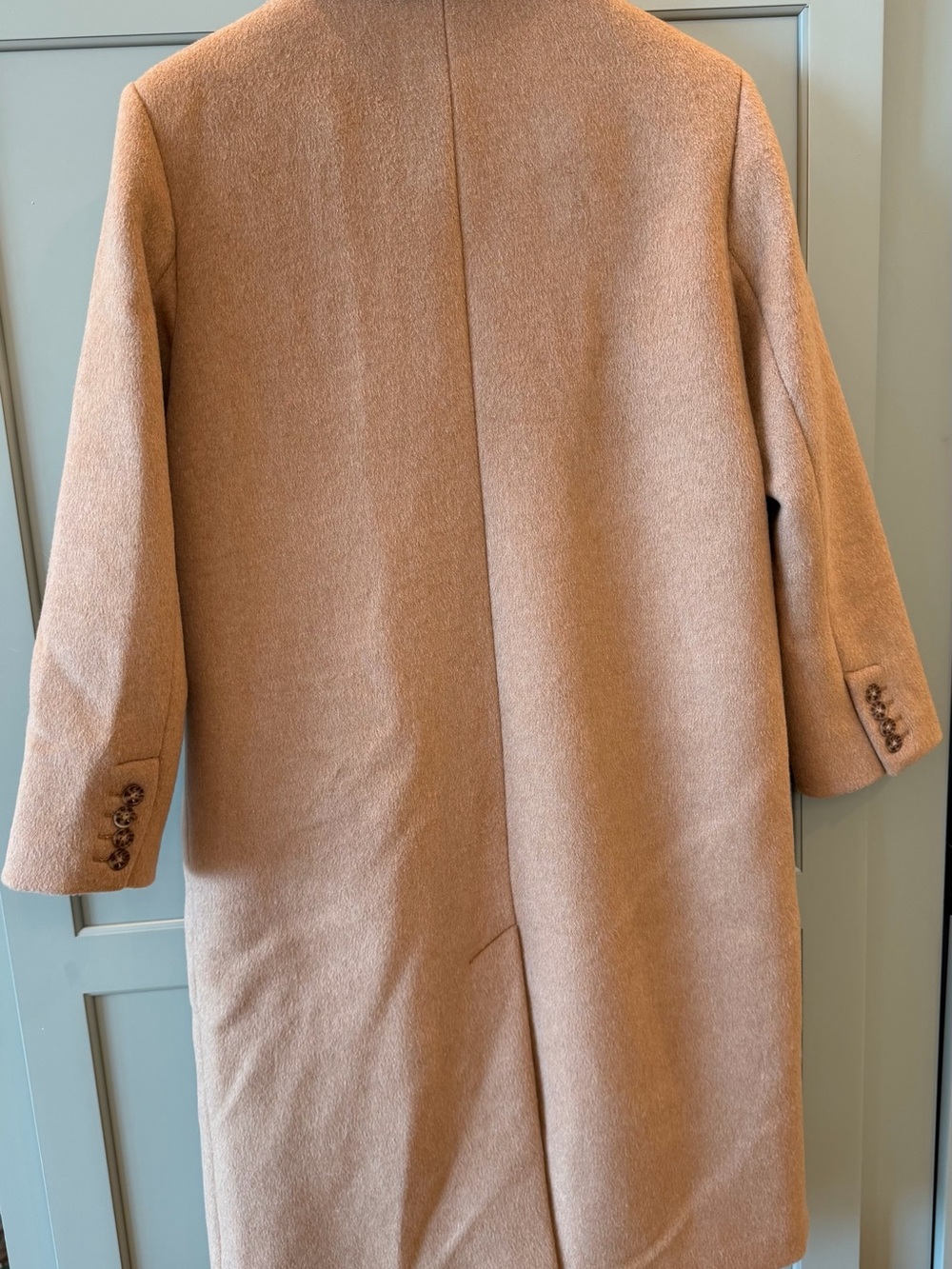 NWOT Abercrombie & Fitch Women's Camel Long Wool-Blend Dad Coat - Picture 3 of 3